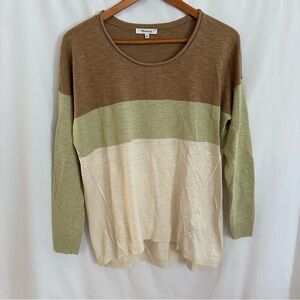 Madewell Palmdale Linen Blend Pullover Color Block Sweater